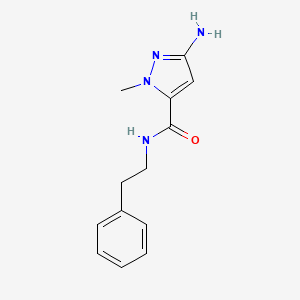 molecular formula C13H16N4O B2815757 3-amino-1-methyl-N-(2-phenylethyl)-1H-pyrazole-5-carboxamide CAS No. 1856102-35-6