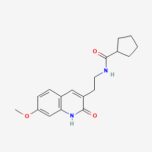 molecular formula C18H22N2O3 B2815759 N-[2-(7-methoxy-2-oxo-1H-quinolin-3-yl)ethyl]cyclopentanecarboxamide CAS No. 851405-60-2