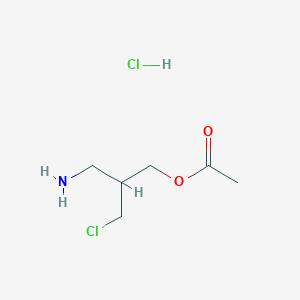 [2-(Aminomethyl)-3-chloropropyl] acetate;hydrochloride