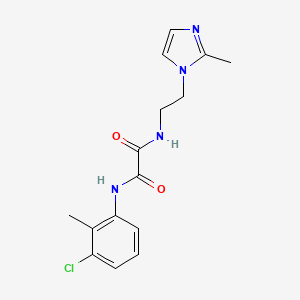 molecular formula C15H17ClN4O2 B2815765 N1-(3-chloro-2-methylphenyl)-N2-(2-(2-methyl-1H-imidazol-1-yl)ethyl)oxalamide CAS No. 1209243-08-2