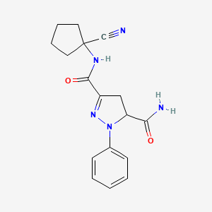 molecular formula C17H19N5O2 B2815767 N3-(1-cyanocyclopentyl)-1-phenyl-4,5-dihydro-1H-pyrazole-3,5-dicarboxamide CAS No. 1627025-10-8