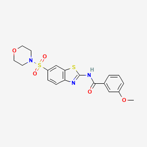 molecular formula C19H19N3O5S2 B2815771 3-甲氧基-N-(6-(吗啉磺酰基)苯并[d]噻唑-2-基)苯甲酰胺 CAS No. 865592-48-9