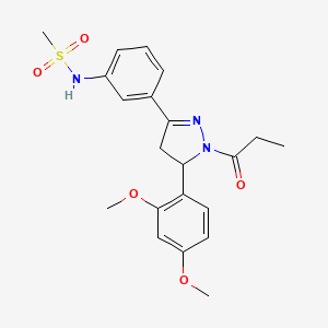 N-(3-(5-(2,4-dimethoxyphenyl)-1-propionyl-4,5-dihydro-1H-pyrazol-3-yl)phenyl)methanesulfonamide