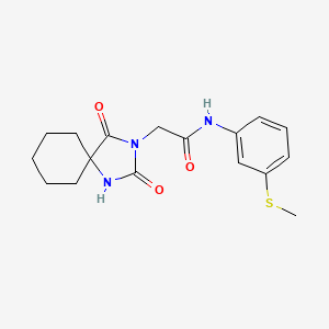 molecular formula C17H21N3O3S B2815784 2-(2,4-二氧代-1,3-二氮杂螺[4.5]癸-3-基)-N-[3-(甲硫基)苯基]乙酰胺 CAS No. 849898-67-5