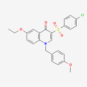 molecular formula C25H22ClNO5S B2815789 3-(4-Chlorophenyl)sulfonyl-6-ethoxy-1-[(4-methoxyphenyl)methyl]quinolin-4-one CAS No. 866867-07-4