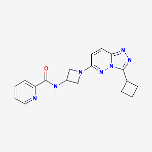 molecular formula C19H21N7O B2815797 N-(1-(3-环丁基-[1,2,4]三唑并[4,3-b]吡嗪-6-基)氮杂丙基)-N-甲基吡啶-3-甲酰胺 CAS No. 2310125-37-0