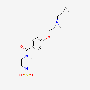 [4-[[1-(Cyclopropylmethyl)aziridin-2-yl]methoxy]phenyl]-(4-methylsulfonylpiperazin-1-yl)methanone