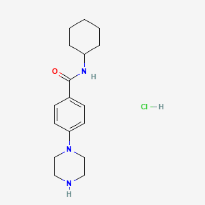 molecular formula C17H26ClN3O B2815821 N-cyclohexyl-4-(piperazin-1-yl)benzamide hydrochloride CAS No. 2176124-88-0
