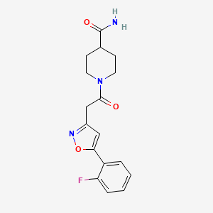 1-(2-(5-(2-Fluorophenyl)isoxazol-3-yl)acetyl)piperidine-4-carboxamide