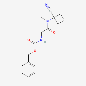 molecular formula C16H19N3O3 B2815827 benzyl N-{[(1-cyanocyclobutyl)(methyl)carbamoyl]methyl}carbamate CAS No. 1427913-44-7