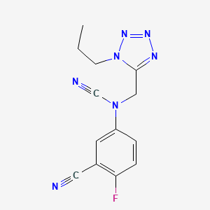 molecular formula C13H12FN7 B2815830 (3-Cyano-4-fluorophenyl)-[(1-propyltetrazol-5-yl)methyl]cyanamide CAS No. 1385452-41-4