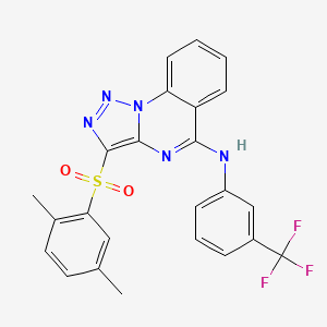 molecular formula C24H18F3N5O2S B2815831 3-[(2,5-dimethylphenyl)sulfonyl]-N-[3-(trifluoromethyl)phenyl][1,2,3]triazolo[1,5-a]quinazolin-5-amine CAS No. 895642-20-3