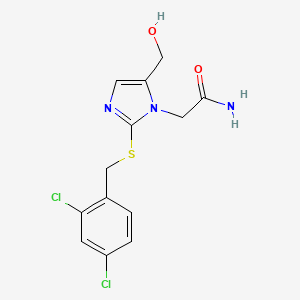 2-(2-((2,4-dichlorobenzyl)thio)-5-(hydroxymethyl)-1H-imidazol-1-yl)acetamide