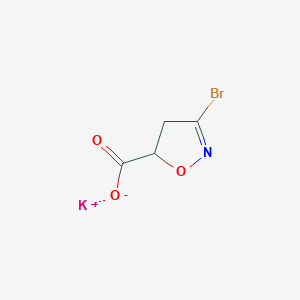 molecular formula C4H3BrKNO3 B2815841 Potassium 3-bromo-4,5-dihydroisoxazole-5-carboxylate CAS No. 2009013-70-9