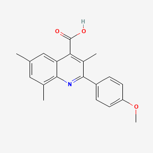 molecular formula C20H19NO3 B2815844 2-(4-Methoxyphenyl)-3,6,8-trimethylquinoline-4-carboxylic acid CAS No. 932841-53-7