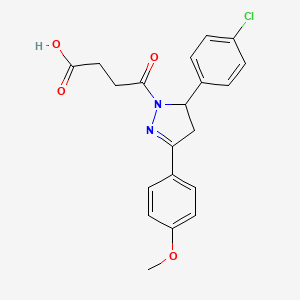 molecular formula C20H19ClN2O4 B2815846 4-[3-(4-氯苯基)-5-(4-甲氧基苯基)-3,4-二氢吡唑-2-基]-4-氧丁酸 CAS No. 361175-13-5