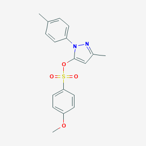 molecular formula C18H18N2O4S B281585 3-methyl-1-(4-methylphenyl)-1H-pyrazol-5-yl 4-methoxybenzenesulfonate 