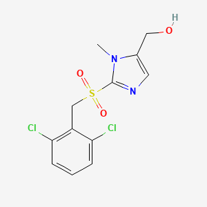 molecular formula C12H12Cl2N2O3S B2815861 {2-[(2,6-二氯苯甲基)磺酰基]-1-甲基-1H-咪唑-5-基}甲醇 CAS No. 343372-85-0