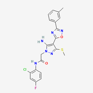 2-[5-amino-4-[3-(3-methylphenyl)-1,2,4-oxadiazol-5-yl]-3-(methylthio)-1H-pyrazol-1-yl]-N-(2-chloro-4-fluorophenyl)acetamide