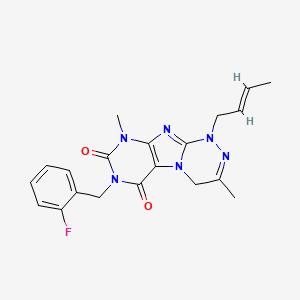 molecular formula C20H21FN6O2 B2815866 1-[(E)-but-2-enyl]-7-[(2-fluorophenyl)methyl]-3,9-dimethyl-4H-purino[8,7-c][1,2,4]triazine-6,8-dione CAS No. 919006-96-5