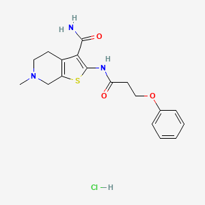 6-Methyl-2-(3-phenoxypropanamido)-4,5,6,7-tetrahydrothieno[2,3-c]pyridine-3-carboxamide hydrochloride