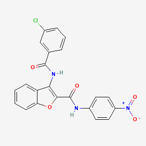 3-(3-chlorobenzamido)-N-(4-nitrophenyl)benzofuran-2-carboxamide