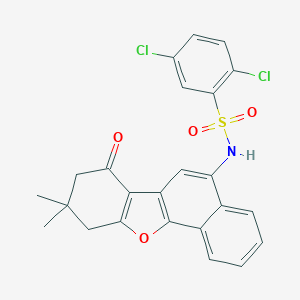 molecular formula C24H19Cl2NO4S B281588 2,5-dichloro-N-(9,9-dimethyl-7-oxo-7,8,9,10-tetrahydrobenzo[b]naphtho[2,1-d]furan-5-yl)benzenesulfonamide 