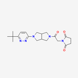 molecular formula C20H27N5O3 B2815881 1-[2-[2-(6-Tert-butylpyridazin-3-yl)-1,3,3a,4,6,6a-hexahydropyrrolo[3,4-c]pyrrol-5-yl]-2-oxoethyl]pyrrolidine-2,5-dione CAS No. 2415502-66-6