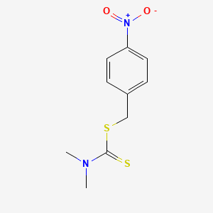 molecular formula C10H12N2O2S2 B2815882 (Dimethylamino)[(4-nitrophenyl)methylthio]methane-1-thione CAS No. 28249-31-2