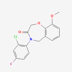 molecular formula C16H13ClFNO3 B2815885 4-(2-chloro-4-fluorophenyl)-9-methoxy-4,5-dihydro-1,4-benzoxazepin-3(2H)-one CAS No. 1359466-46-8