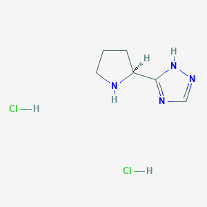 molecular formula C6H12Cl2N4 B2815890 5-[(2S)-吡咯烷-2-基]-1H-1,2,4-三唑二盐酸盐 CAS No. 2044705-49-7