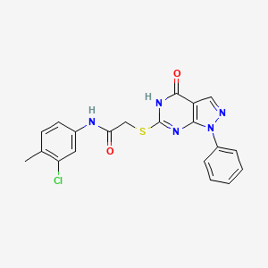 molecular formula C20H16ClN5O2S B2815894 N-(3-氯-4-甲基苯基)-2-((4-氧代-1-苯基-4,5-二氢-1H-吡唑并[3,4-d]嘧啶-6-基)硫代)乙酰胺 CAS No. 848234-84-4