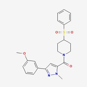 (3-(3-methoxyphenyl)-1-methyl-1H-pyrazol-5-yl)(4-(phenylsulfonyl)piperidin-1-yl)methanone