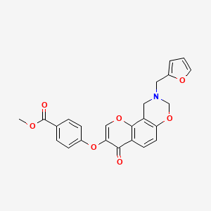 molecular formula C24H19NO7 B2815906 Methyl 4-((9-(furan-2-ylmethyl)-4-oxo-4,8,9,10-tetrahydrochromeno[8,7-e][1,3]oxazin-3-yl)oxy)benzoate CAS No. 951940-14-0