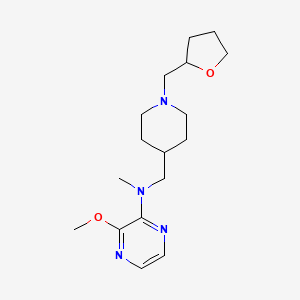 molecular formula C17H28N4O2 B2815907 3-Methoxy-N-methyl-N-[[1-(oxolan-2-ylmethyl)piperidin-4-yl]methyl]pyrazin-2-amine CAS No. 2415501-97-0