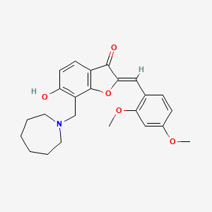 molecular formula C24H27NO5 B2815920 (Z)-7-(azepan-1-ylmethyl)-2-(2,4-dimethoxybenzylidene)-6-hydroxybenzofuran-3(2H)-one CAS No. 893350-08-8