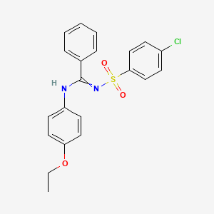 molecular formula C21H19ClN2O3S B2815922 N'-((4-chlorophenyl)sulfonyl)-N-(4-ethoxyphenyl)benzimidamide CAS No. 31789-76-1