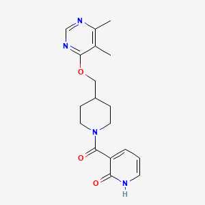 3-(4-(((5,6-dimethylpyrimidin-4-yl)oxy)methyl)piperidine-1-carbonyl)pyridin-2(1H)-one