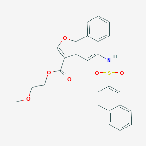 molecular formula C27H23NO6S B281593 2-Methoxyethyl 2-methyl-5-[(2-naphthylsulfonyl)amino]naphtho[1,2-b]furan-3-carboxylate 
