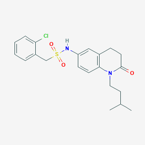 molecular formula C21H25ClN2O3S B2815933 1-(2-chlorophenyl)-N-(1-isopentyl-2-oxo-1,2,3,4-tetrahydroquinolin-6-yl)methanesulfonamide CAS No. 946373-30-4