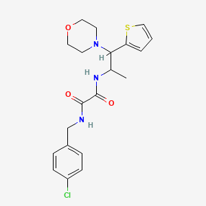 molecular formula C20H24ClN3O3S B2815938 N1-(4-氯苄基)-N2-(1-吗啉基-1-(噻吩-2-基)丙烷-2-基)草酰胺 CAS No. 863017-14-5
