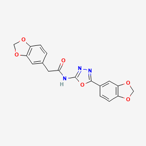 2-(2H-1,3-benzodioxol-5-yl)-N-[5-(2H-1,3-benzodioxol-5-yl)-1,3,4-oxadiazol-2-yl]acetamide