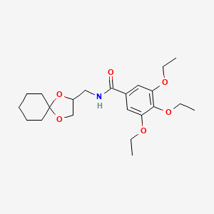 molecular formula C22H33NO6 B2815946 N-(1,4-dioxaspiro[4.5]decan-2-ylmethyl)-3,4,5-triethoxybenzamide CAS No. 899730-13-3