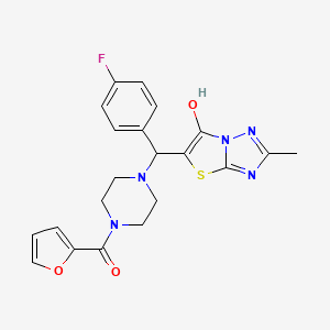 (4-((4-Fluorophenyl)(6-hydroxy-2-methylthiazolo[3,2-b][1,2,4]triazol-5-yl)methyl)piperazin-1-yl)(furan-2-yl)methanone