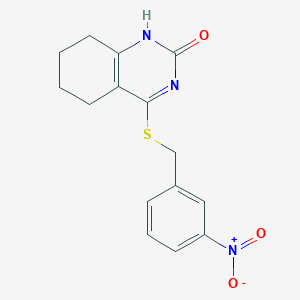 molecular formula C15H15N3O3S B2815950 4-((3-nitrobenzyl)thio)-5,6,7,8-tetrahydroquinazolin-2(1H)-one CAS No. 898450-67-4