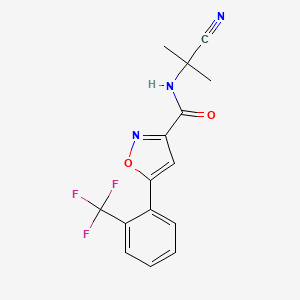 molecular formula C15H12F3N3O2 B2815956 N-(1-cyano-1-methylethyl)-5-[2-(trifluoromethyl)phenyl]-1,2-oxazole-3-carboxamide CAS No. 2094841-57-1