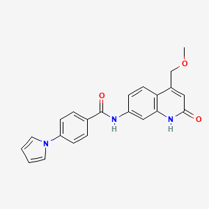 molecular formula C22H19N3O3 B2815957 N-[4-(methoxymethyl)-2-oxo-1H-quinolin-7-yl]-4-pyrrol-1-ylbenzamide CAS No. 1251611-00-3