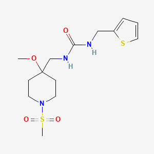 molecular formula C14H23N3O4S2 B2815958 1-[(1-Methanesulfonyl-4-methoxypiperidin-4-yl)methyl]-3-[(thiophen-2-yl)methyl]urea CAS No. 2415503-15-8