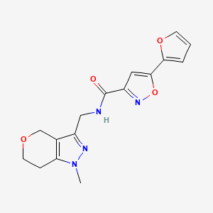 5-(furan-2-yl)-N-((1-methyl-1,4,6,7-tetrahydropyrano[4,3-c]pyrazol-3-yl)methyl)isoxazole-3-carboxamide