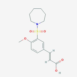 molecular formula C16H21NO5S B2815962 (2E)-3-[3-(azepan-1-ylsulfonyl)-4-methoxyphenyl]prop-2-enoic acid CAS No. 325694-53-9